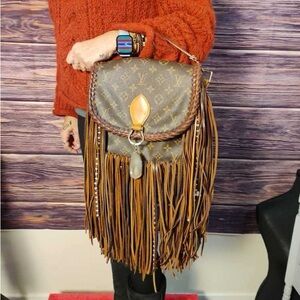 Upcycled - Louis Vuitton - Brown Fringe Crossbody Bag